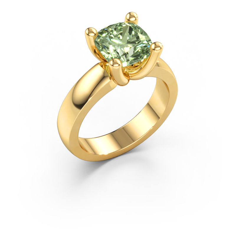Immagine di Anello Clelia CUS 585 oro Diamante lab grown verde 8 mm