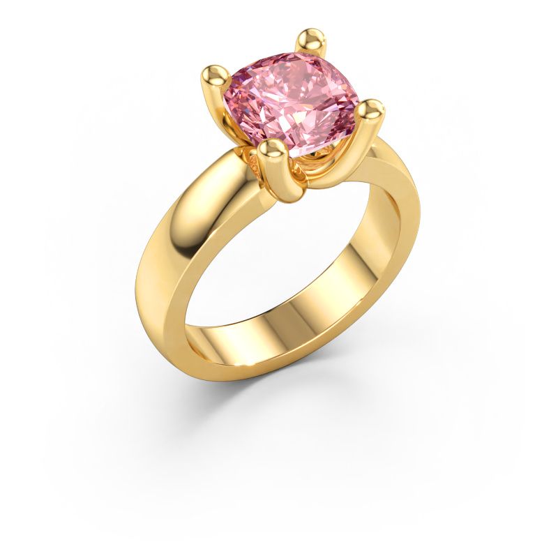 Bild av Ring Clelia CUS 585 gult guld Rosa labbodlad diamant 8 mm