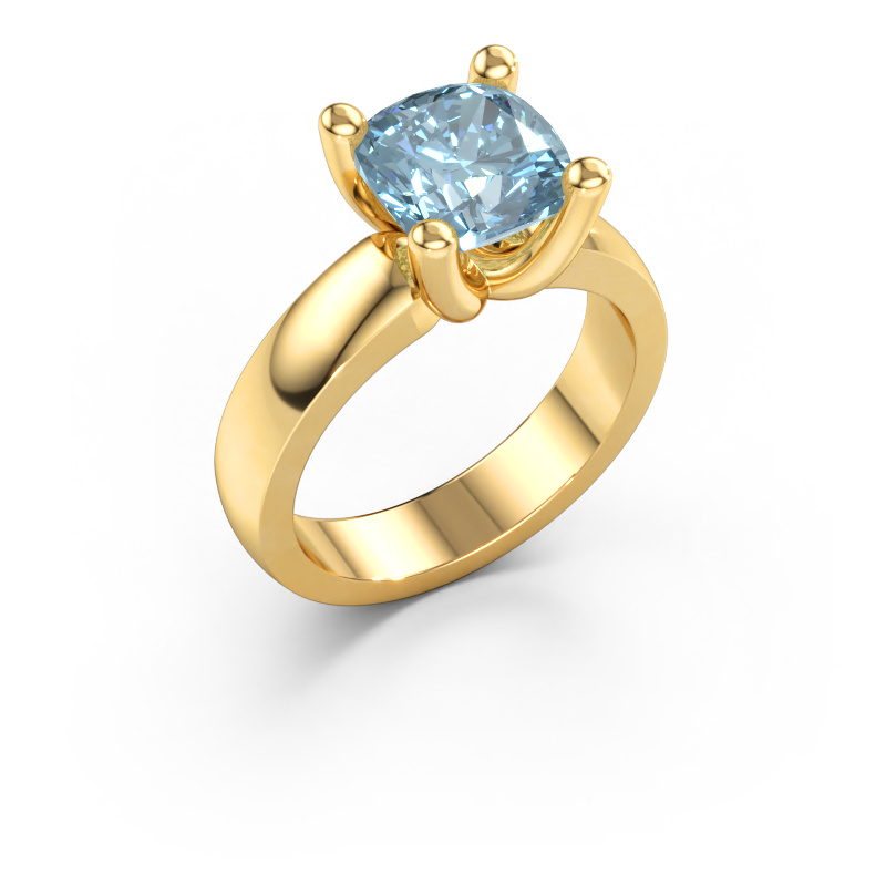 Bild av Ring Clelia CUS 585 gult guld Blå labbodlad diamant 8 mm