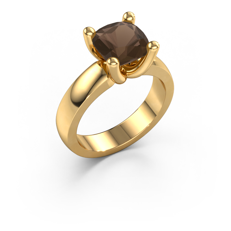 Image of Ring Clelia CUS 585 gold Smokey quartz 8 mm