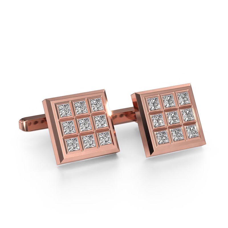 Image of Cufflinks Clen 585 rose gold Diamond 3.06 crt