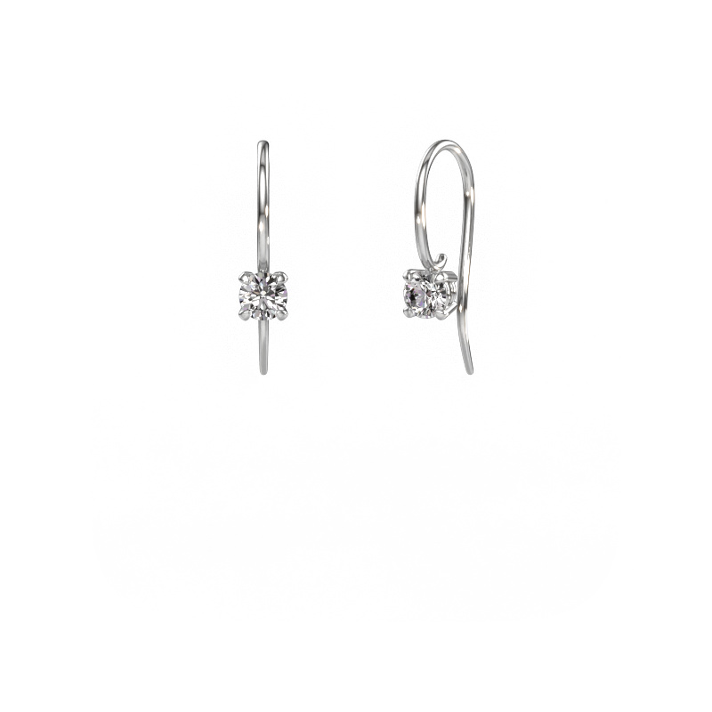 Image of Drop earrings Cleo RND 585 white gold Diamond 0.50 crt
