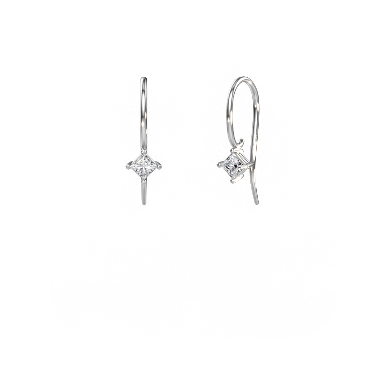 Afbeelding van Oorhangers Cleo SQR 585 witgoud Lab-grown diamant 0.34 crt