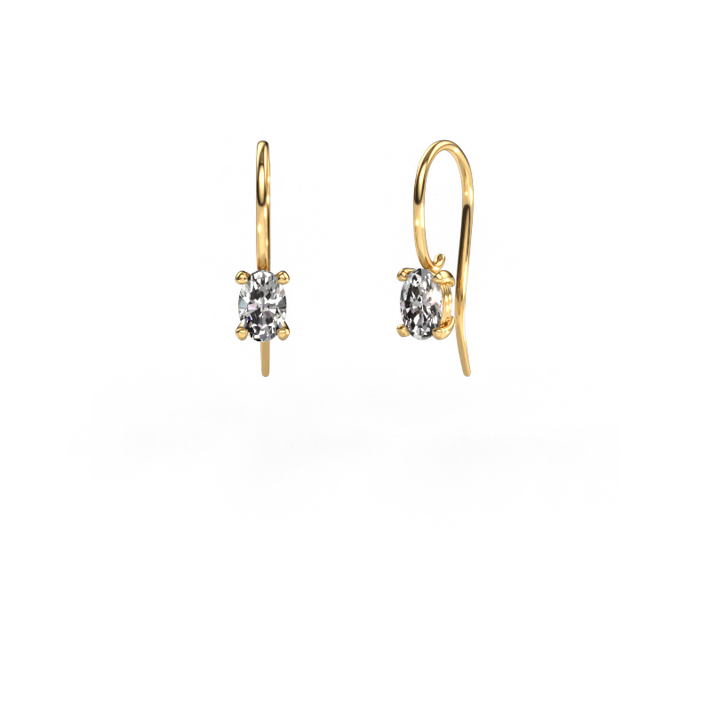 Image of Drop earrings Cleo OVL 585 gold Diamond 0.80 crt