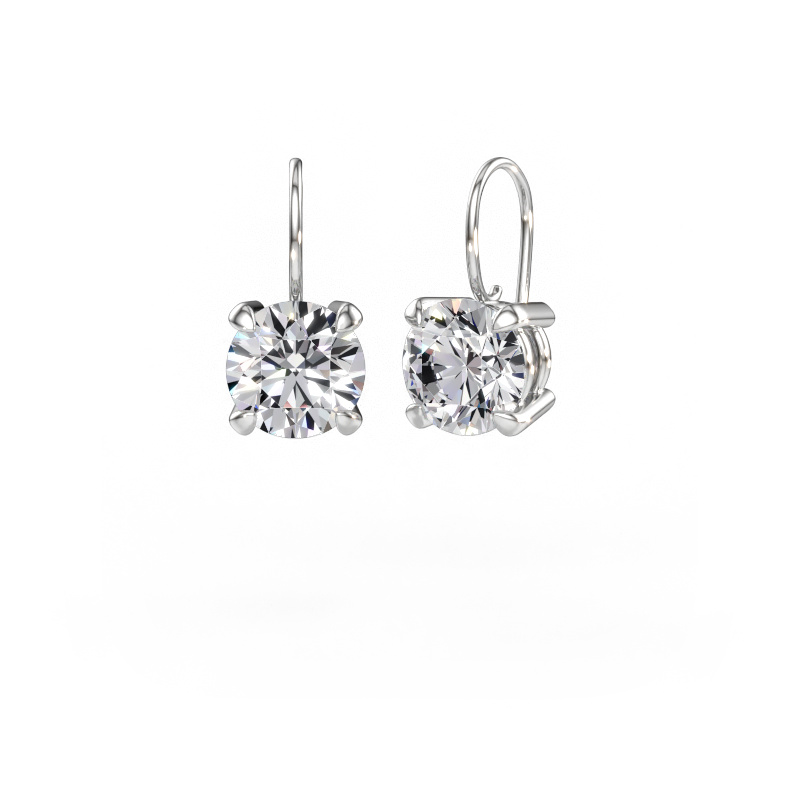 Immagine di Orecchini pendenti Cleo RND 585 oro bianco Diamante lab grown 10.00 crt