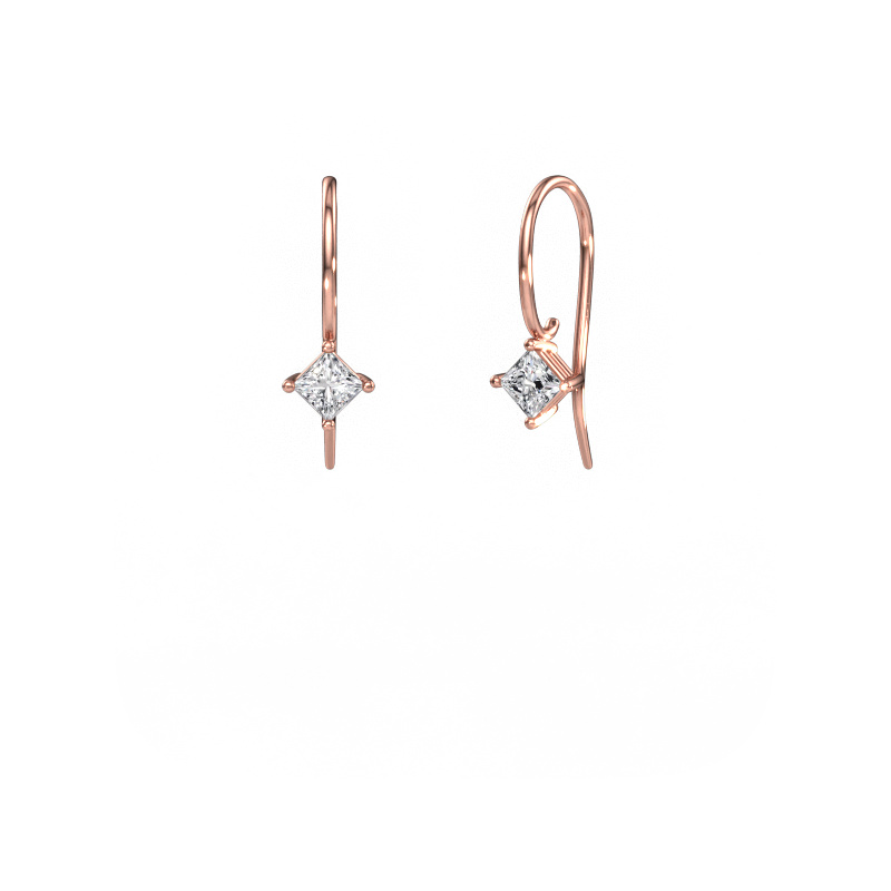 Bild von Ohrhänger Cleo SQR 585 Roségold Diamant 0.50 crt