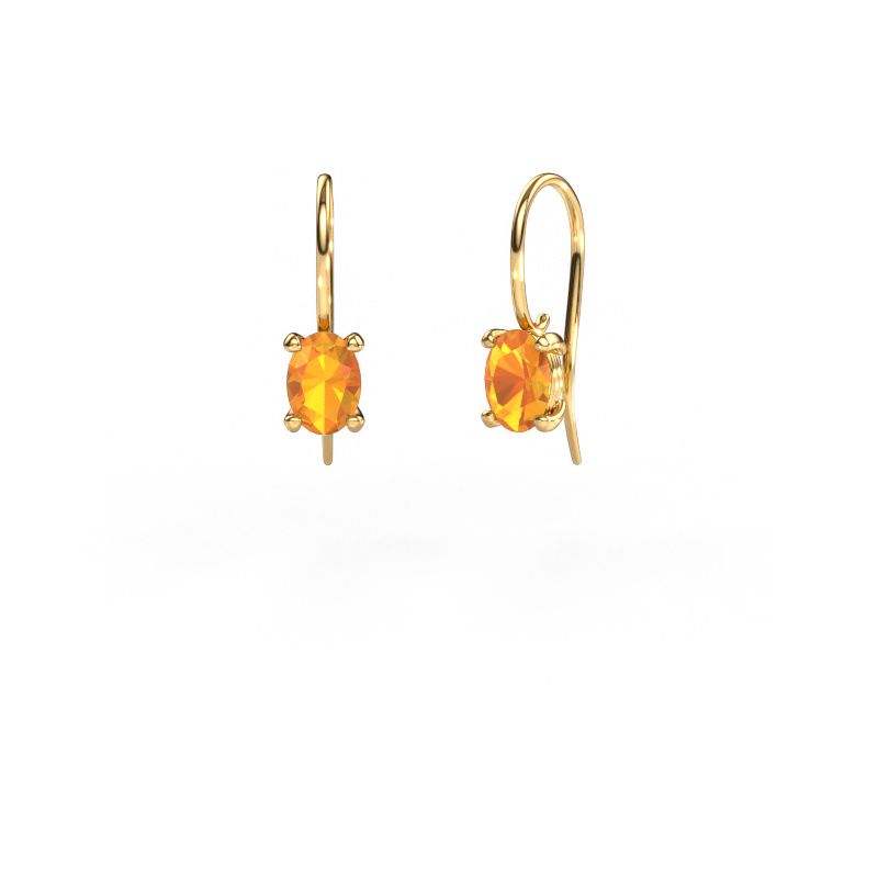 Bild von Ohrhänger Cleo OVL 585 Gold Citrin 7x5 mm