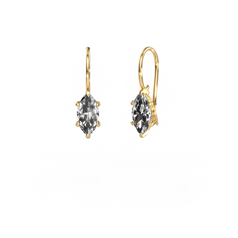 Image of Drop earrings Cleo MRQ 585 gold Diamond 2.50 crt