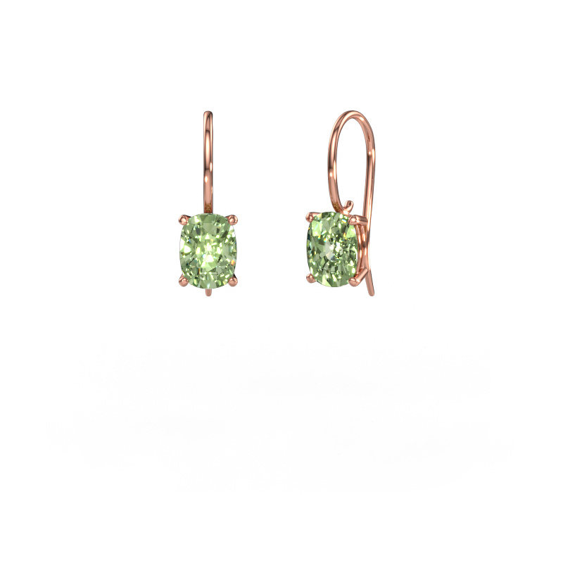 Image of Drop earrings Cleo CSH 585 rose gold Green lab grown diamond 8x6 mm