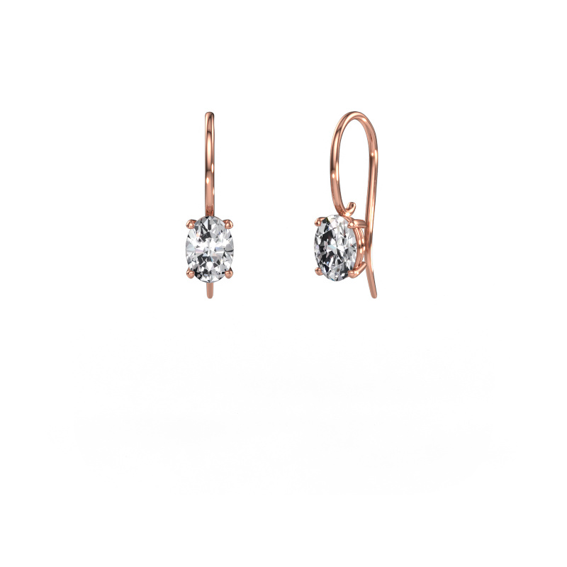 Bild von Ohrhänger Cleo OVL 585 Roségold Zirkonia 7x5 mm