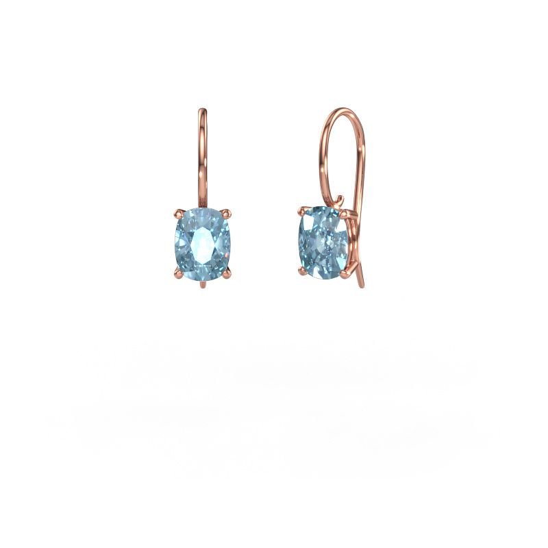 Image of Drop earrings Cleo CSH 585 rose gold Blue lab grown diamond 8x6 mm