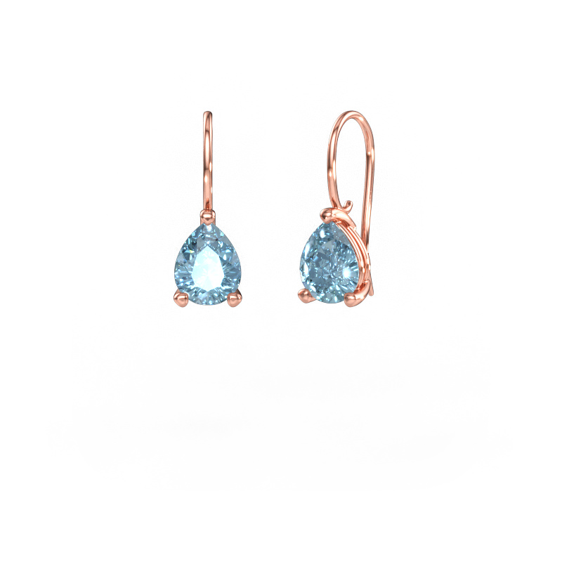 Immagine di Orecchini pendenti Cleo PER 585 oro rosa Diamante lab grown blu 8x6 mm