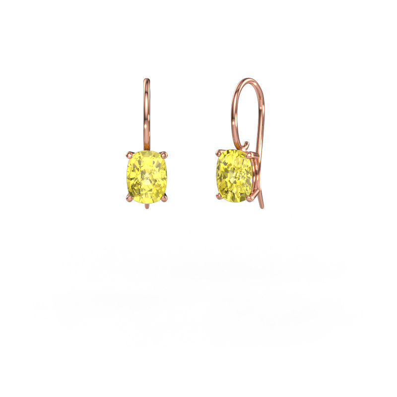Image of Drop earrings Cleo CSH 585 rose gold Yellow lab grown diamond 8x6 mm