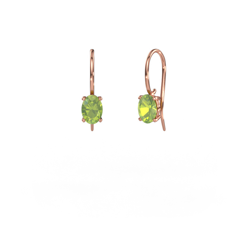Bild von Ohrhänger Cleo OVL 585 Roségold Peridot 7x5 mm