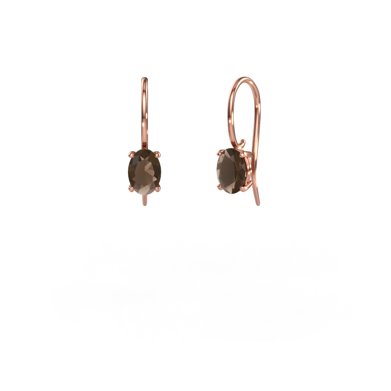 Bild von Ohrhänger Cleo OVL 585 Roségold Rauchquarz 7x5 mm