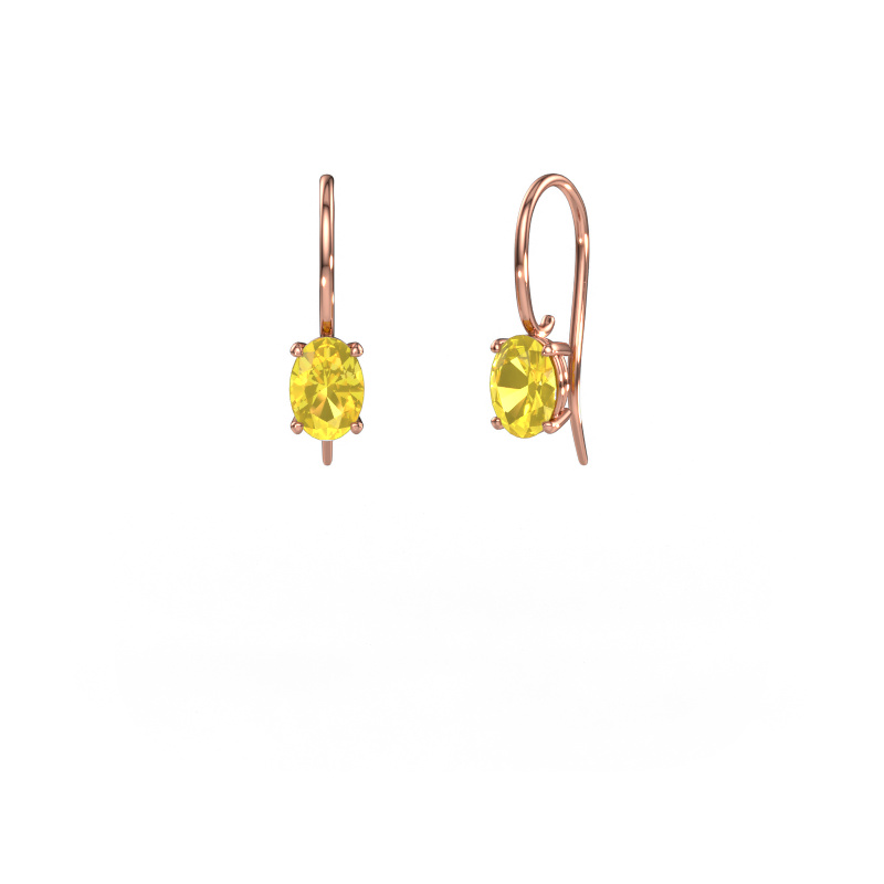Bild von Ohrhänger Cleo OVL 585 Roségold Gelb Saphir 7x5 mm