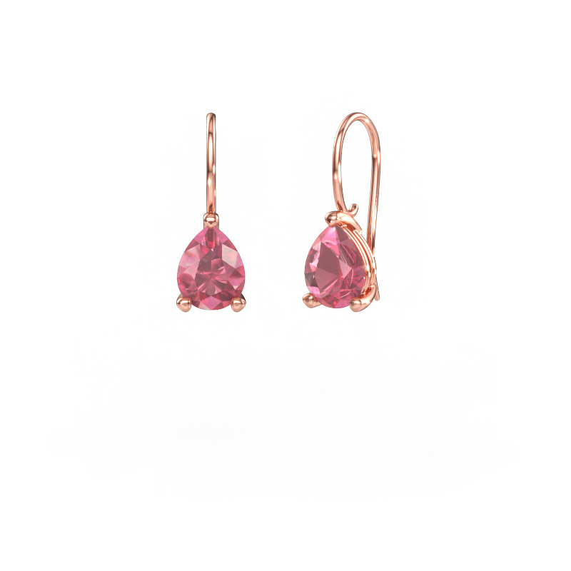 Bild av Hängande örhängen Cleo PER 585 roséguld Rosa turmalin 8x6 mm
