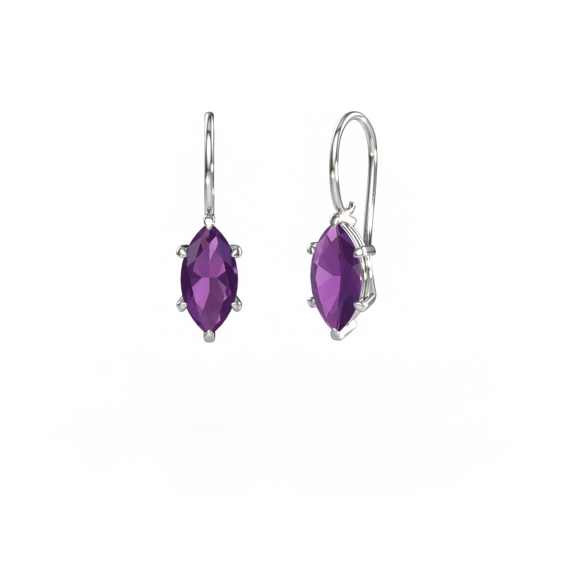 Bild von Ohrhänger Cleo MRQ 585 Weißgold Amethyst 12x6 mm