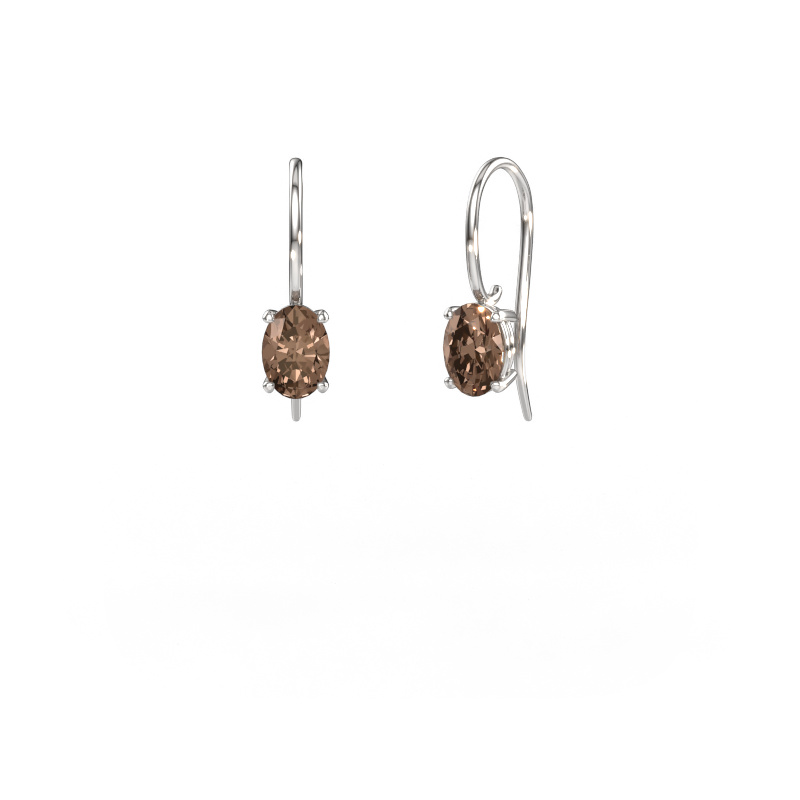 Bild von Ohrhänger Cleo OVL 585 Weißgold Braun Diamant 1.40 crt