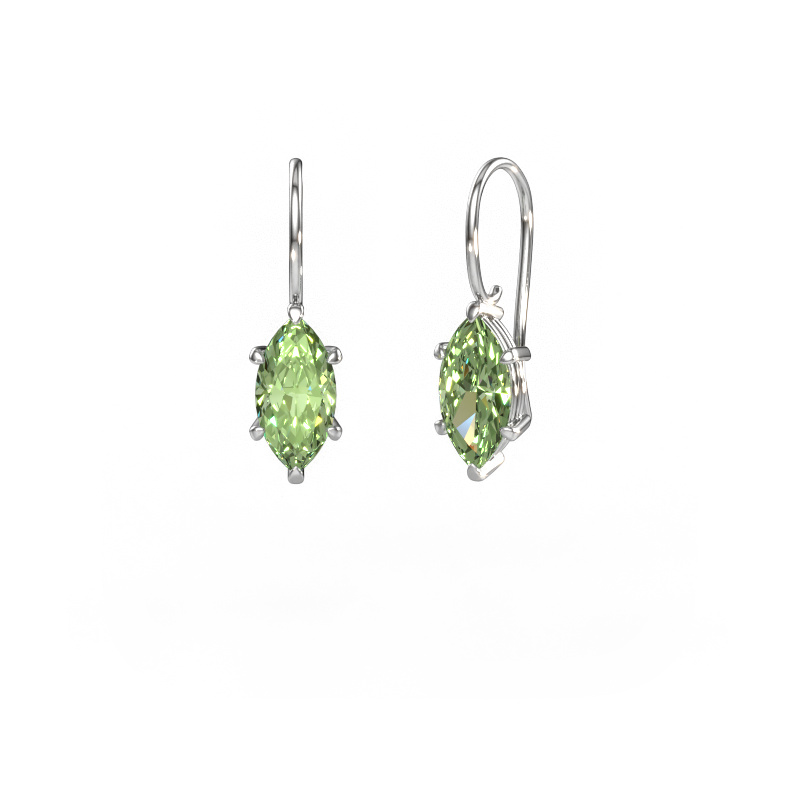 Bild von Ohrhänger Cleo MRQ 585 Weißgold Grüner Labor-Diamant 12x6 mm