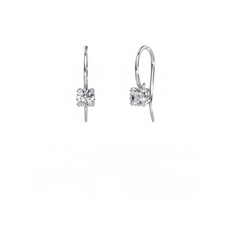 Image of Drop earrings Cleo RND 585 white gold Diamond 0.80 crt