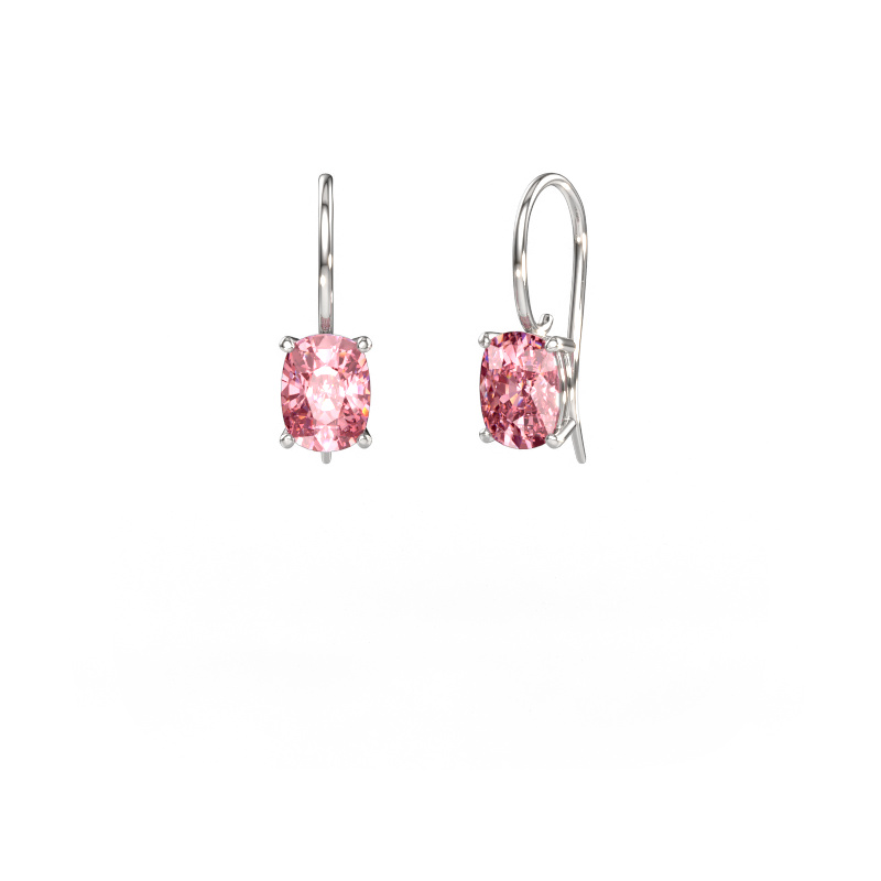 Image of Drop earrings Cleo CSH 585 white gold Pink lab grown diamond 8x6 mm