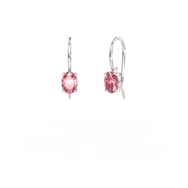 Bild av Hängande örhängen Cleo OVL 585 vitt guld Rosa labbodlad diamant 7x5 mm