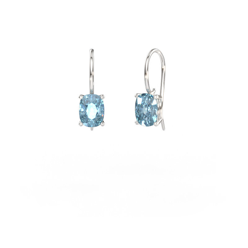 Immagine di Orecchini pendenti Cleo CSH 585 oro bianco Diamante lab grown blu 8x6 mm