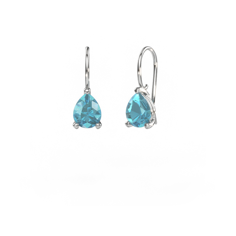 Image de Pendants d'oreilles Cleo PER 585 or blanc Topaze bleue 8x6 mm