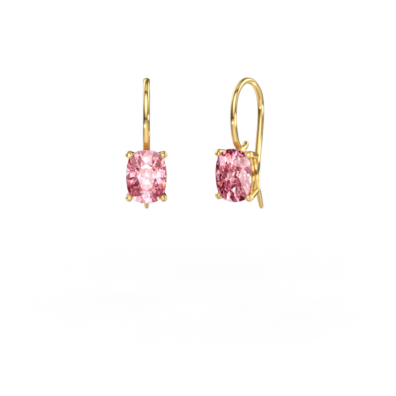 Image of Drop earrings Cleo CSH 585 gold Pink lab grown diamond 8x6 mm