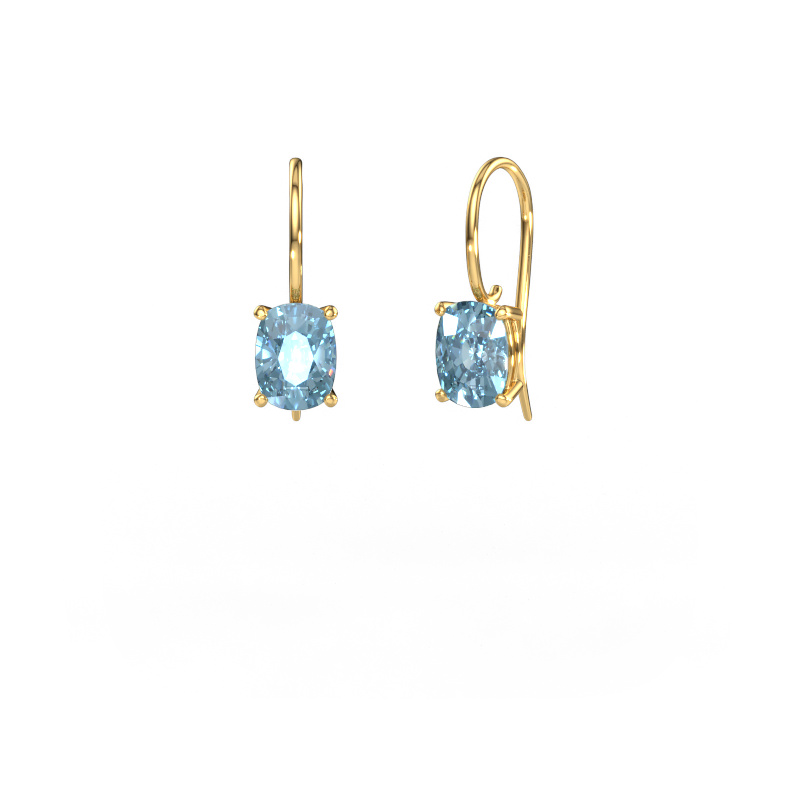 Image of Drop earrings Cleo CSH 585 gold Blue lab grown diamond 8x6 mm