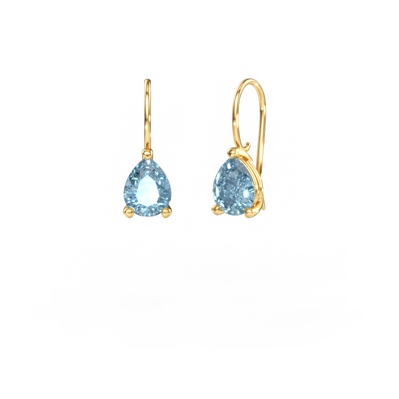 Immagine di Orecchini pendenti Cleo PER 585 oro Diamante lab grown blu 8x6 mm