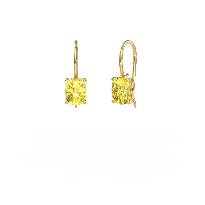 Image of Drop earrings Cleo CSH 585 gold Yellow lab grown diamond 8x6 mm