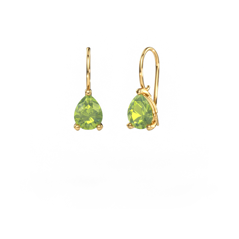 Image of Drop earrings Cleo PER 585 gold Peridot 8x6 mm