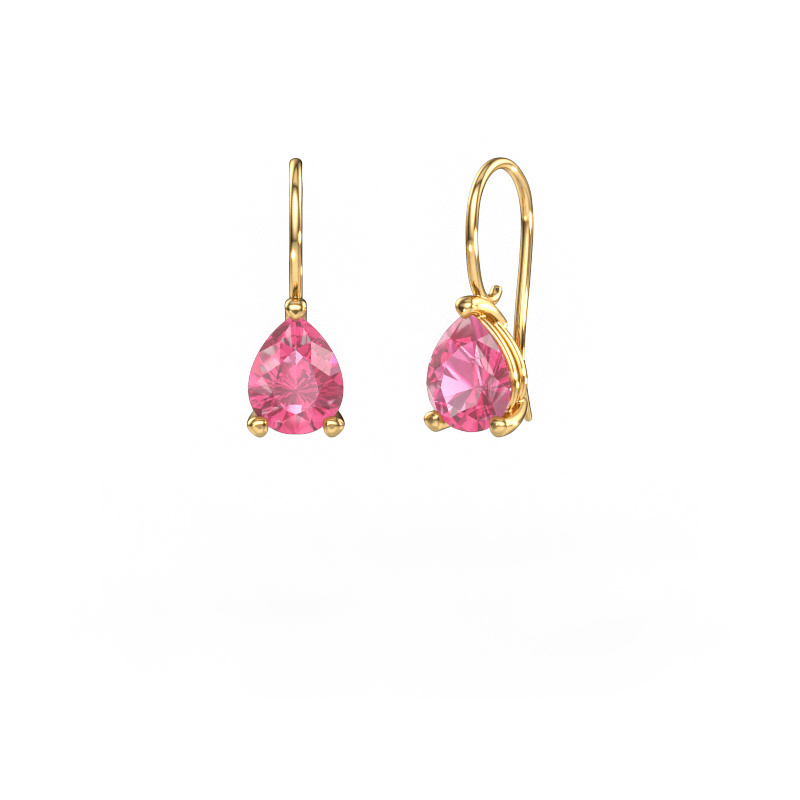 Image de Pendants d'oreilles Cleo PER 585 or jaune Saphir rose 8x6 mm