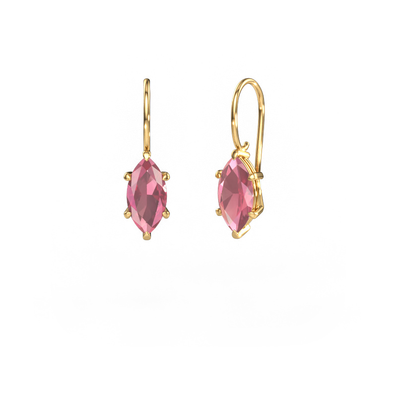 Bild von Ohrhänger Cleo MRQ 585 Gold Turmalin rosa 12x6 mm
