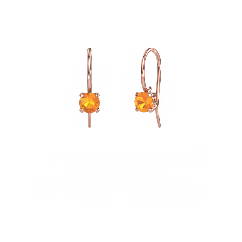 Image of Drop earrings Cleo RND 585 rose gold Citrin 5 mm