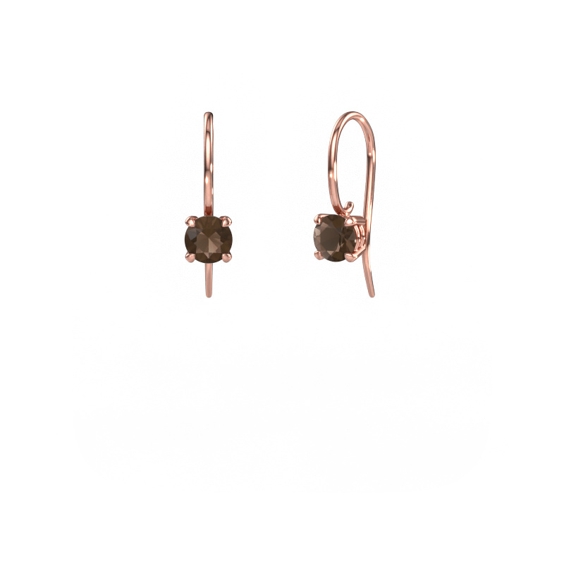 Image de Pendants d'oreilles Cleo RND 585 or rose Quartz fumé 5 mm