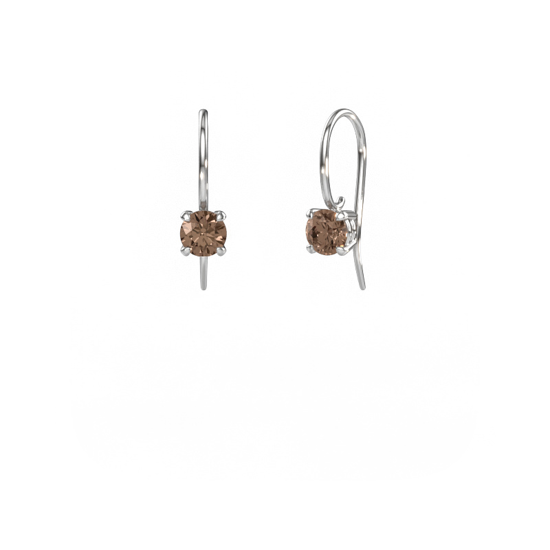Image de Pendants d'oreilles Cleo RND 585 or blanc Diamant brun 1.00 crt