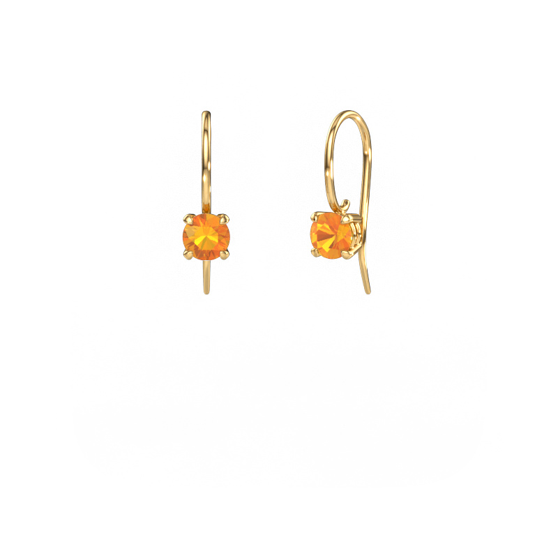 Image of Drop earrings Cleo RND 585 gold Citrin 5 mm