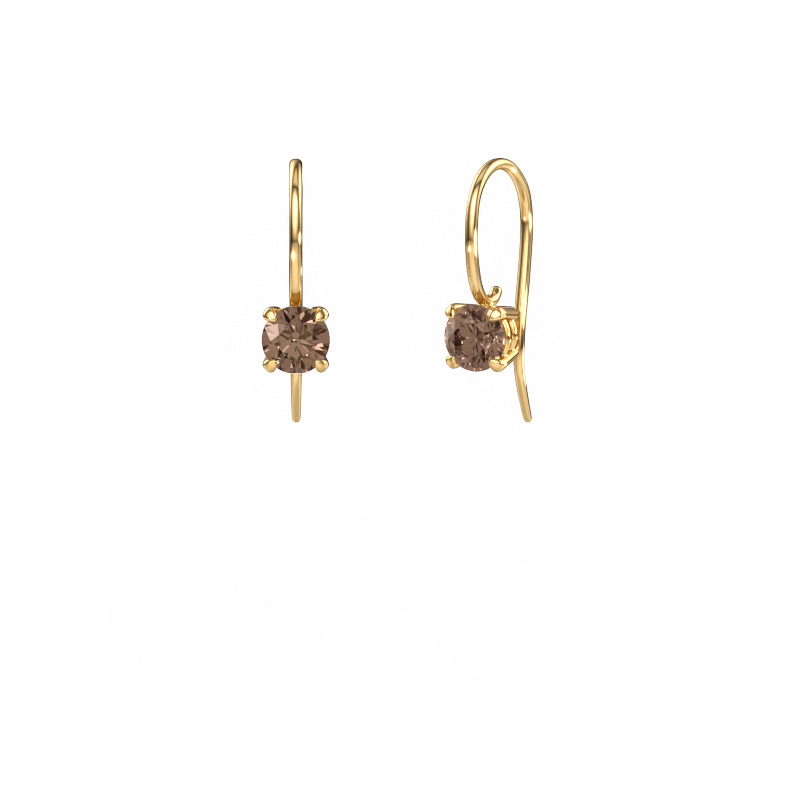 Image de Pendants d'oreilles Cleo RND 585 or jaune Diamant brun 1.00 crt