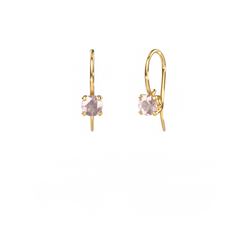 Image of Drop earrings Cleo RND 585 gold Morganite champagne 5 mm