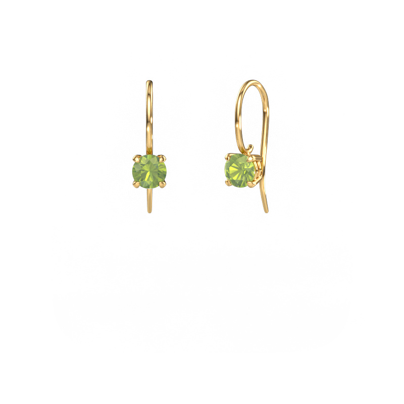 Image of Drop earrings Cleo RND 585 gold Peridot 5 mm
