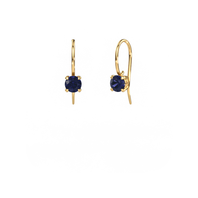 Image of Drop earrings Cleo RND 585 gold Sapphire 5 mm