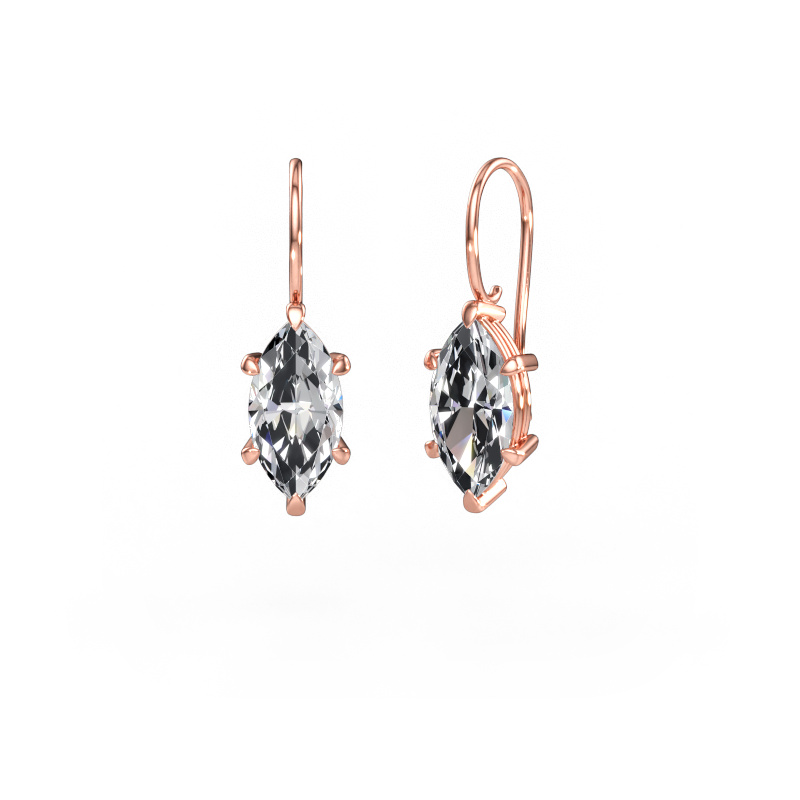 Immagine di Orecchini pendenti Cleo MRQ 585 oro rosa Diamante 5.00 crt