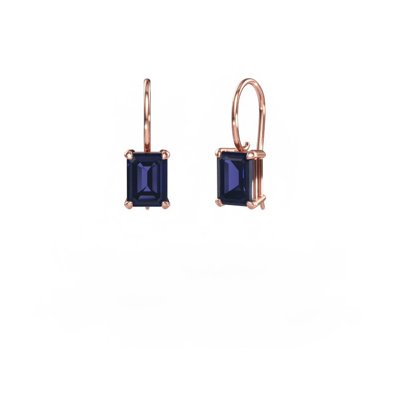Image of Drop earrings Cleo EME 585 rose gold Sapphire 8x6 mm