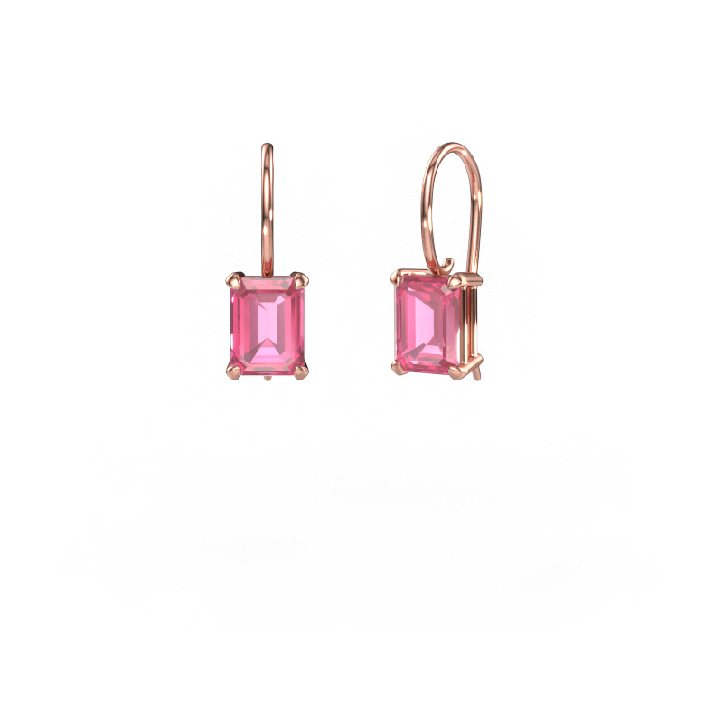 Bild von Ohrhänger Cleo EME 585 Roségold Pink Saphir 8x6 mm