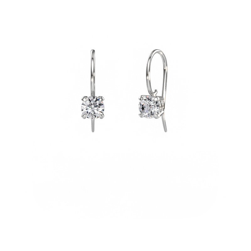 Image of Drop earrings Cleo RND 585 white gold Diamond 1.20 crt