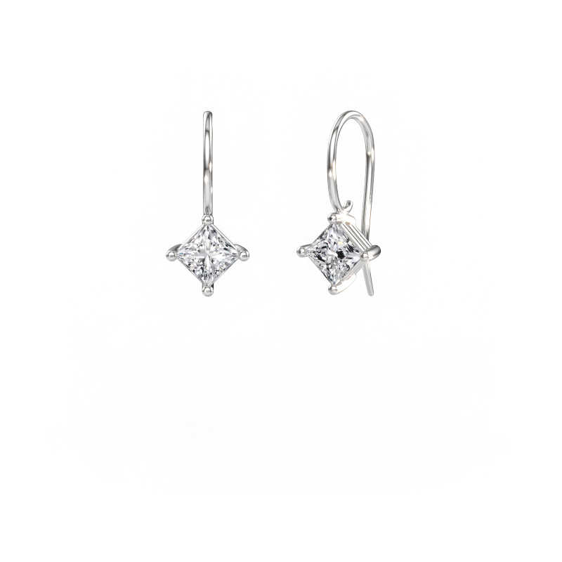Immagine di Orecchini pendenti Cleo SQR 950 platino Diamante 1.60 crt