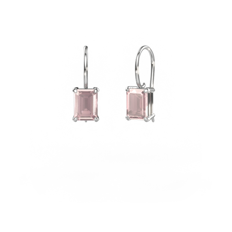 Image of Drop earrings Cleo EME 585 white gold Morganite champagne 8x6 mm